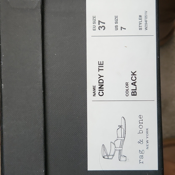 Rag & Bone Cindy Tie Open Toe Wrap Sandals Black Leather EU 37 US 7 3036 - Picture 10 of 11